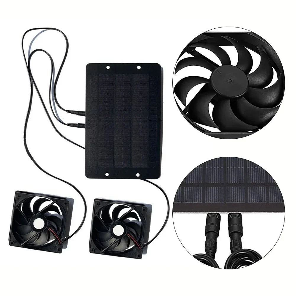 Solar Powered Dual Vent Fan System for Greenhouse - Halri