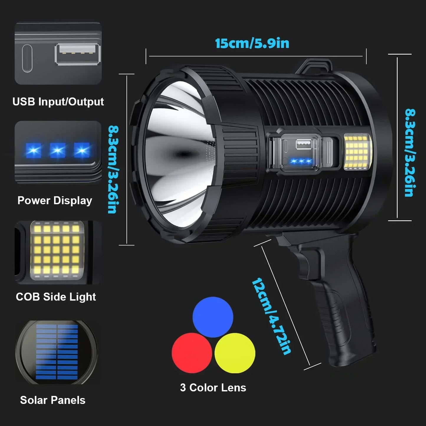 Bright Outdoor LED Spotlight 900K Lumens Waterproof Lamp - Halri