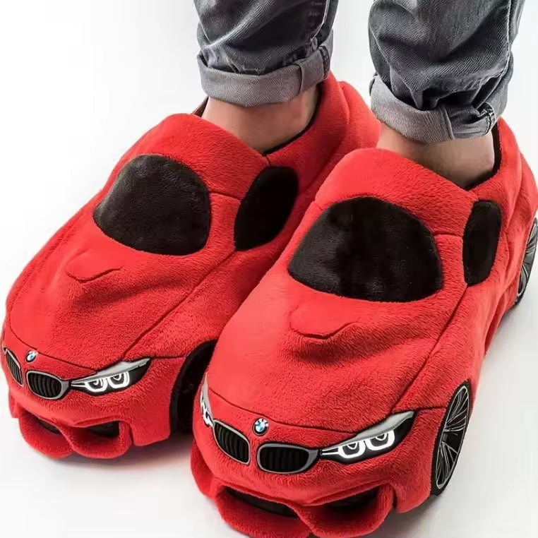 Cozy Automotive Theme Soft Slippers with Grip Sole