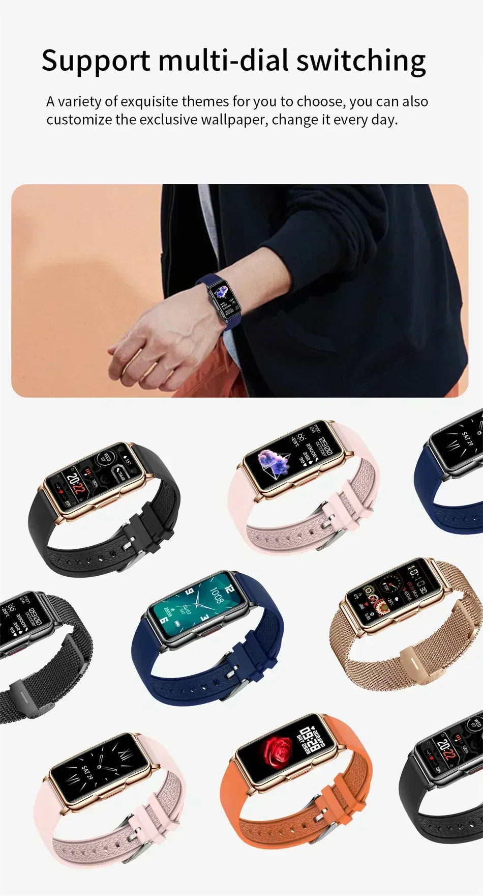 Waterproof Touch Fitness Tracker Watch for Men Women