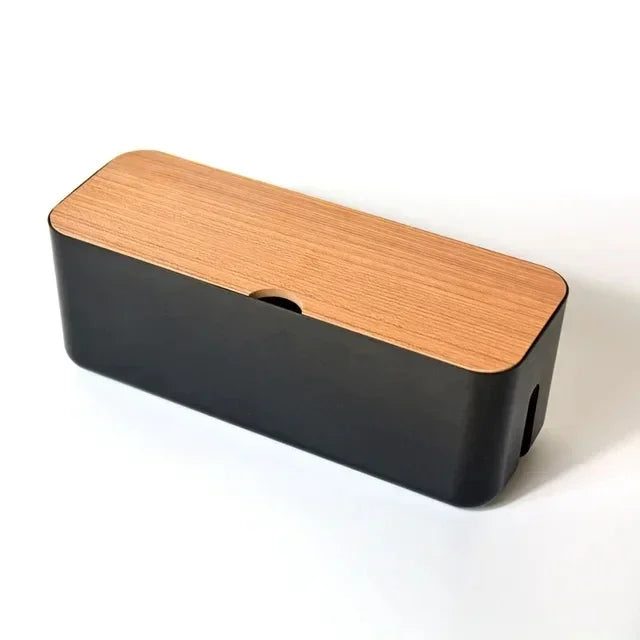 Wooden Desk Cable Organizer Box