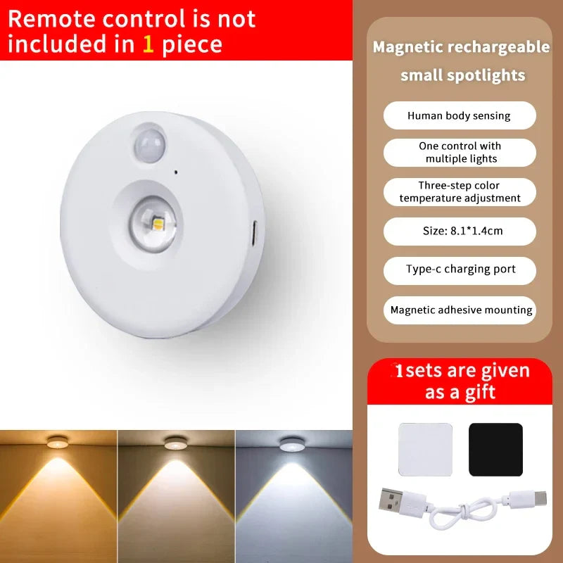 Motion Activated LED Night Light, Dimmable and Rechargeable - Halri