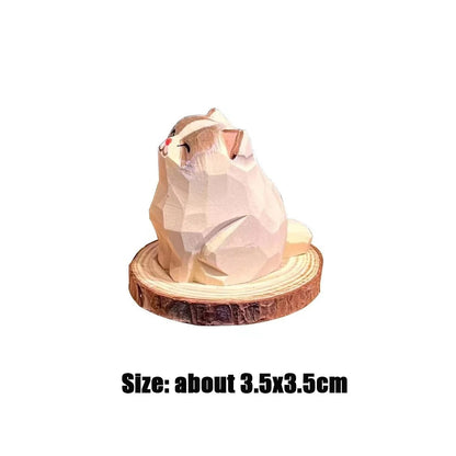 Adorable Handcrafted Wood Pet Animal Figurines