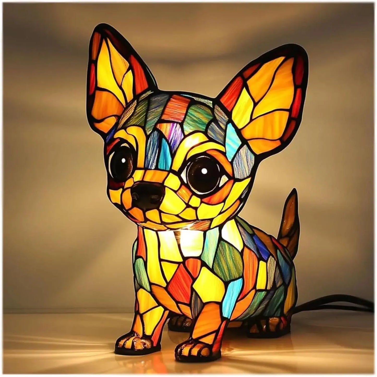 Fun Dog Statue Desk Lamp Cute Home Decor Light