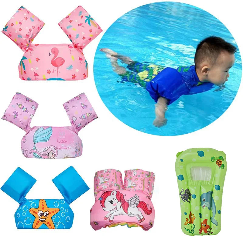 Kids Floatie Swim Vest with Arm Floats Adjustable Strap - Halri