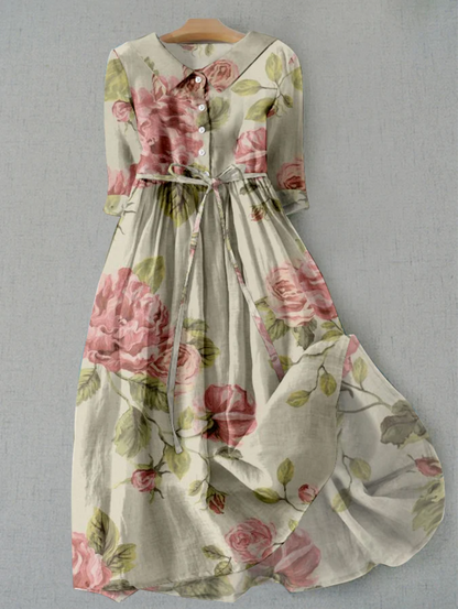 Pretty Patterned Short Sleeve Summer Dress - Halri