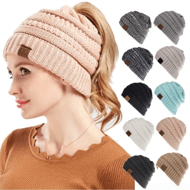 Warm Winter Ponytail Beanie for Ladies
