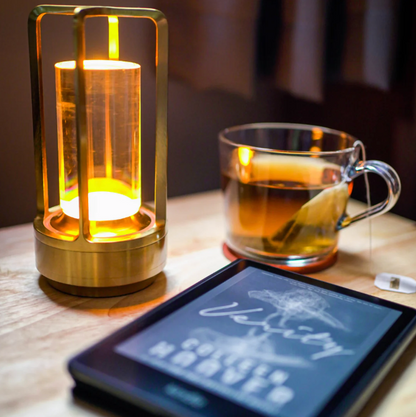 Battery Powered Glass Table Lamp – Compact Soft Lighting
