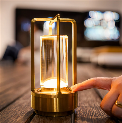 Battery Powered Glass Table Lamp – Compact Soft Lighting