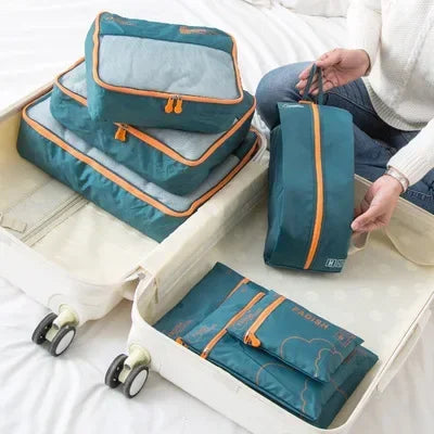 Compact Travel Bag Set 7-Piece Water-Resistant Luggage Organizer - Halri