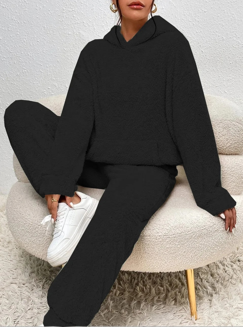 Plush Soft Hooded Teddy Bear Loungewear Set