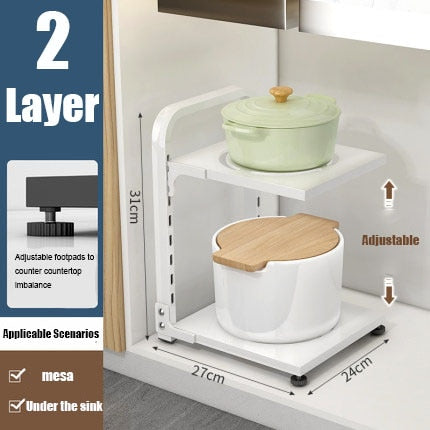 Space Saving Foldable Tiered Corner Shelf Rack