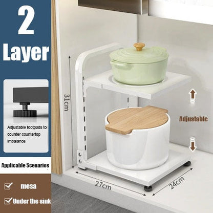 Space Saving Foldable Tiered Corner Shelf Rack