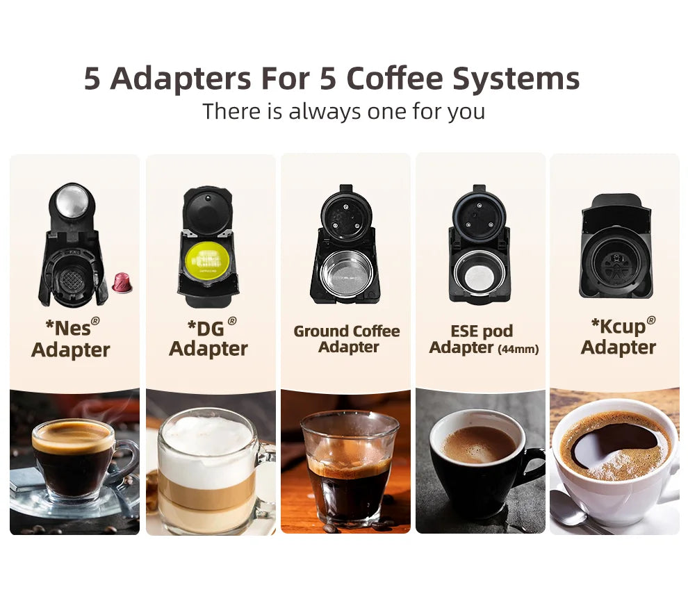 Compact Multi-Function Coffee Maker with Milk Frother