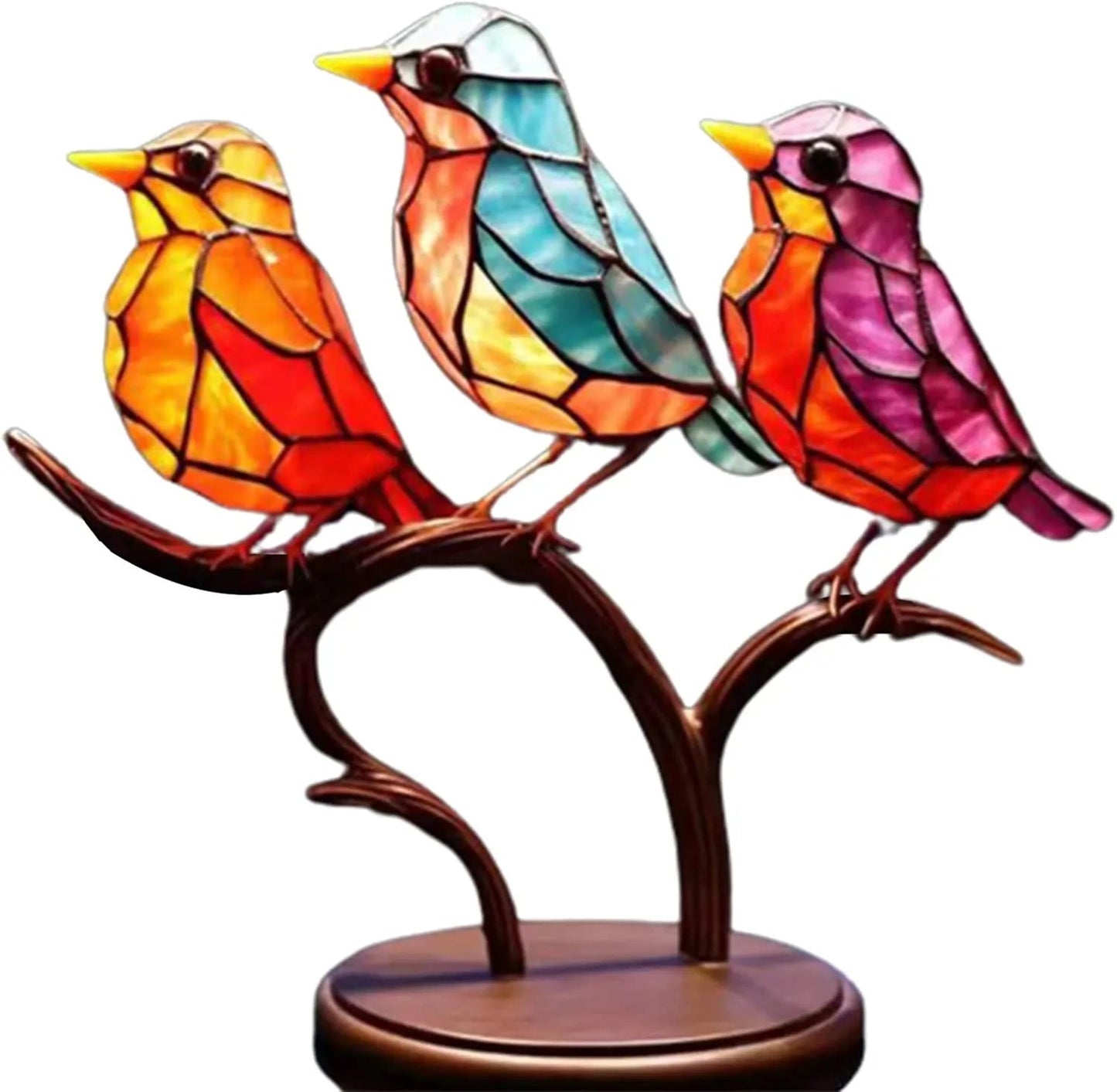 Vibrant Bird Perch Home Decor Sculpture