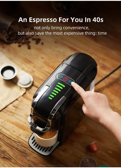 Compact Multi-Function Coffee Maker with Milk Frother