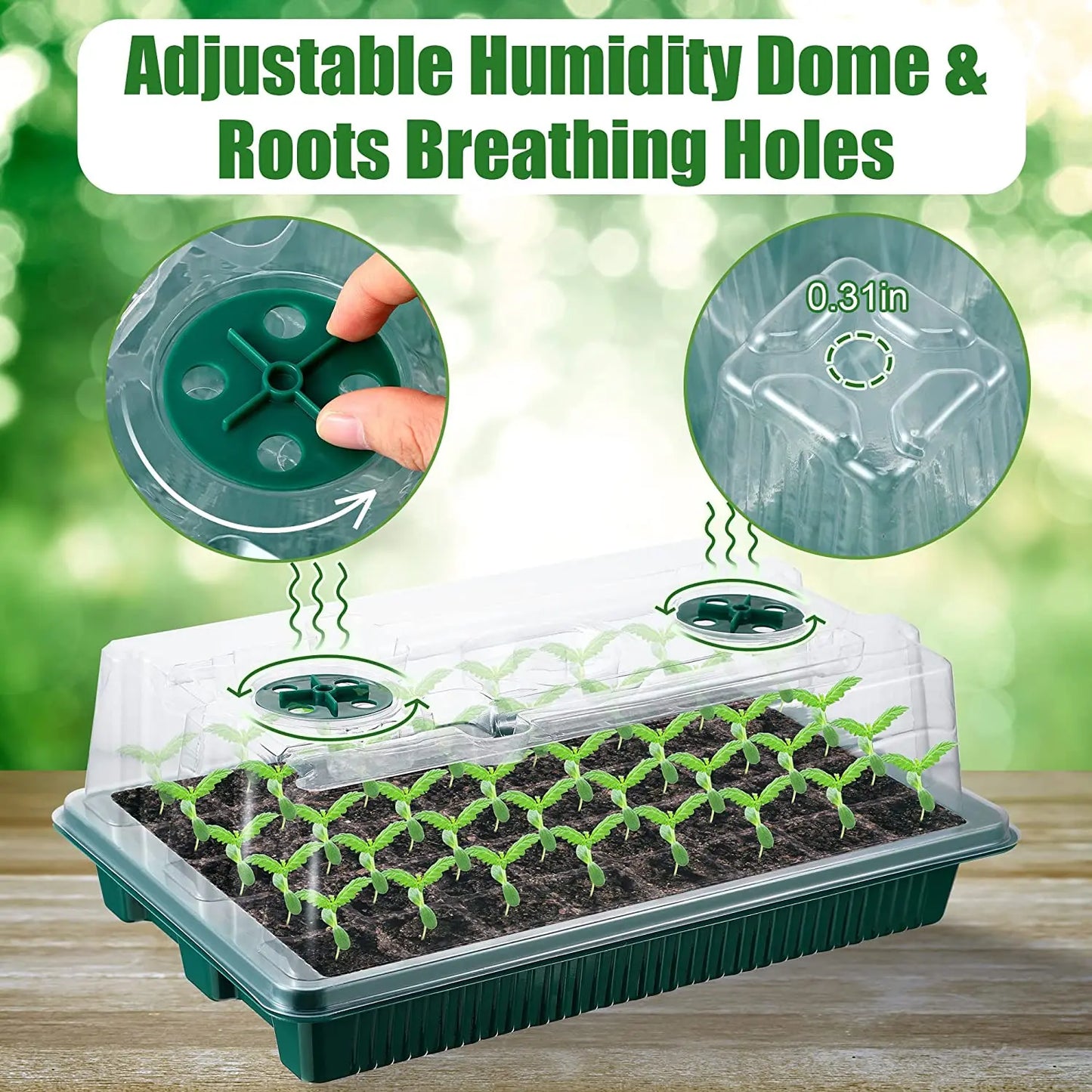 Indoor LED Mini Greenhouse Starter Kit - 80 Cell Planter