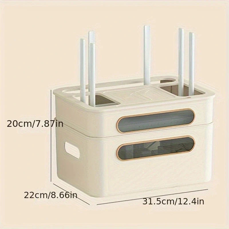 Wireless Router Storage Box with Cable Organizer