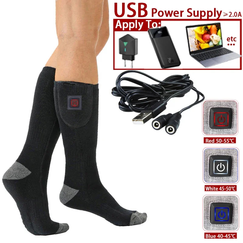 Warm Electric Heated Socks for Men and Women
