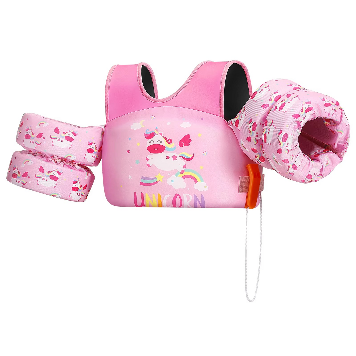 Children's Swim Vest with Floats and Safety Whistle