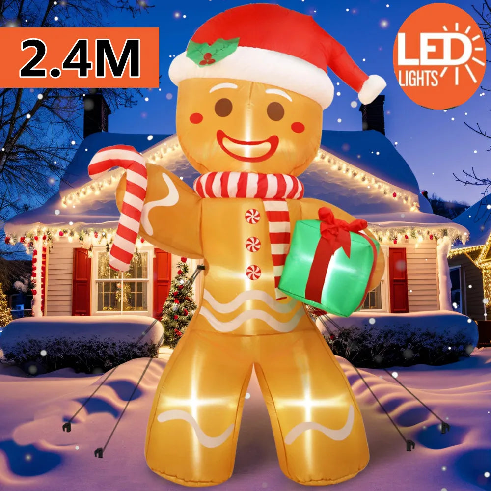Large Outdoor Christmas Inflatable Gingerbread Man Decoration