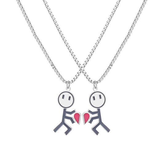 Romantic Couple Heart Pendant Necklace Set - Halri
