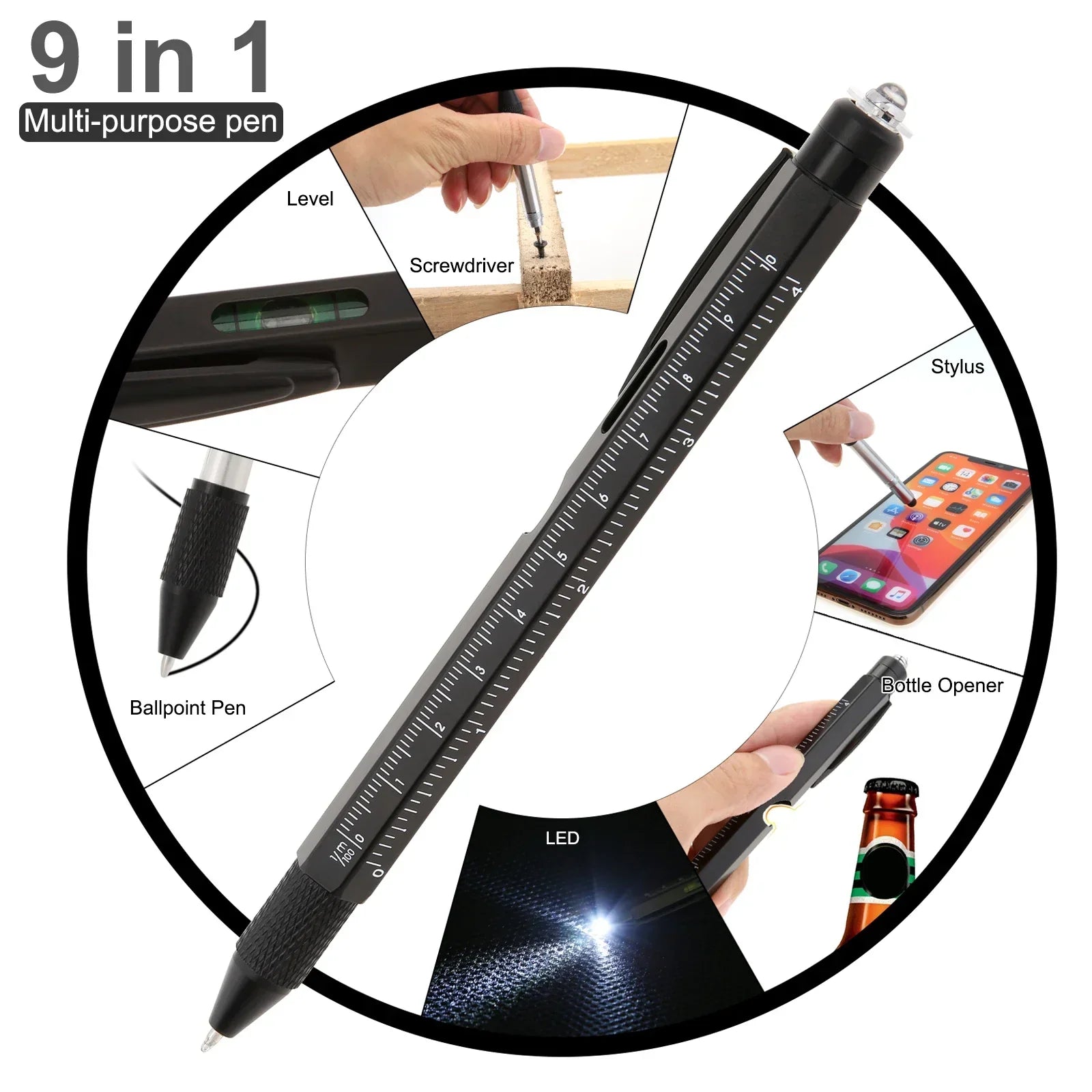 Versatile 9-in-1 Pocket Multi Tool Pen - Halri