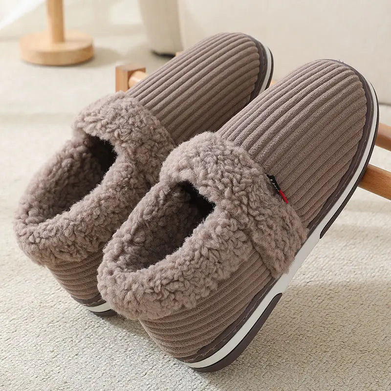 Cozy Couples Plush Slippers with Grip Soles