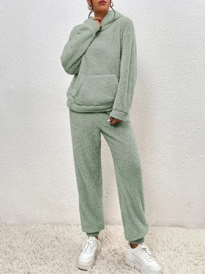 Plush Soft Hooded Teddy Bear Loungewear Set