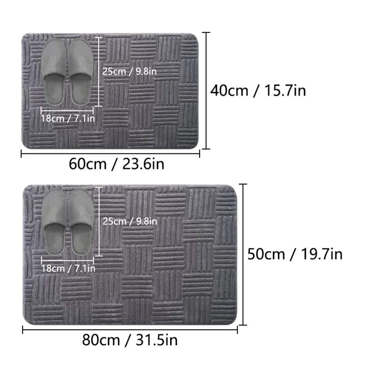 Soft Aqua Striped Non Slip Bath Mat - Halri