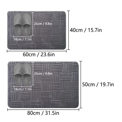 Soft Aqua Striped Non Slip Bath Mat - Halri