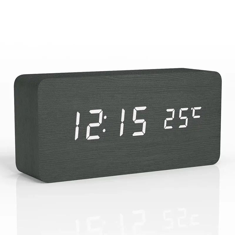 Quiet Wooden LED Table Clock - Halri