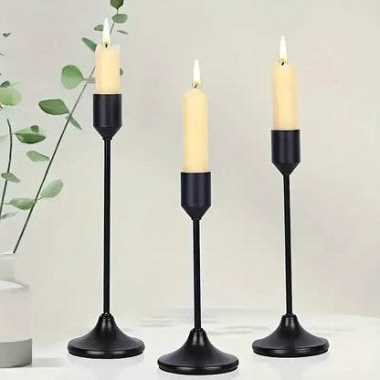Modern Black Metal Candle Holder Set of 3 - Halri
