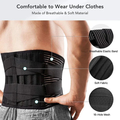 Comfortable Back Support Brace with Flexible Springs - Halri