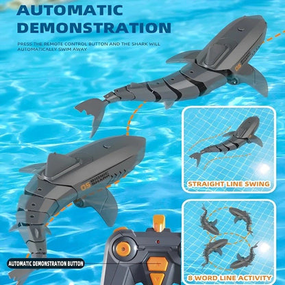 Shark Whale Spray Water Toy with 2.4G Remote Control, Bionic Spine, Realistic Swimming - Safe for Ages 6+