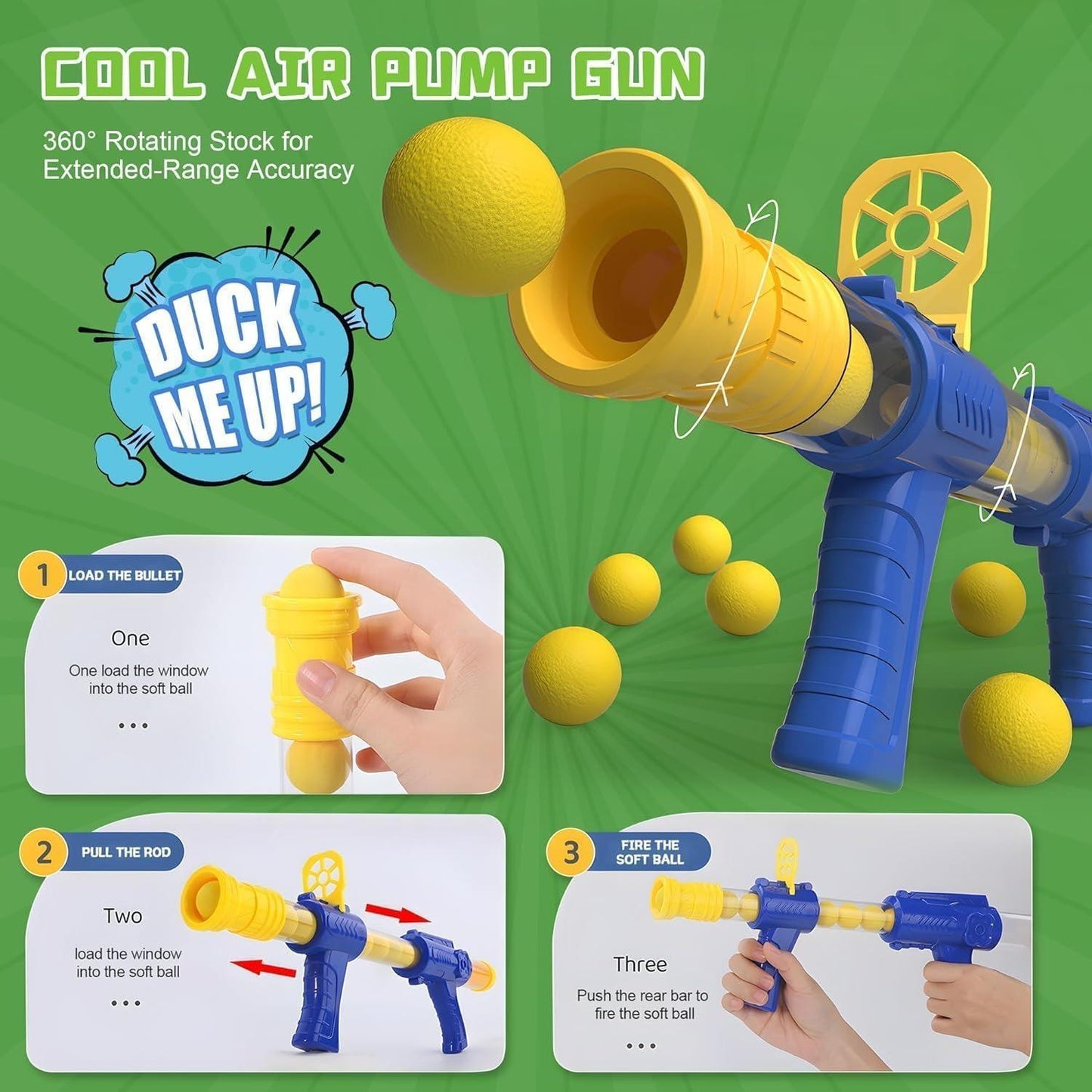 Shooting Duck Toy with Safe EVA Foam Balls, Electronic LCD Scoreboard, Safe for Ages 3+