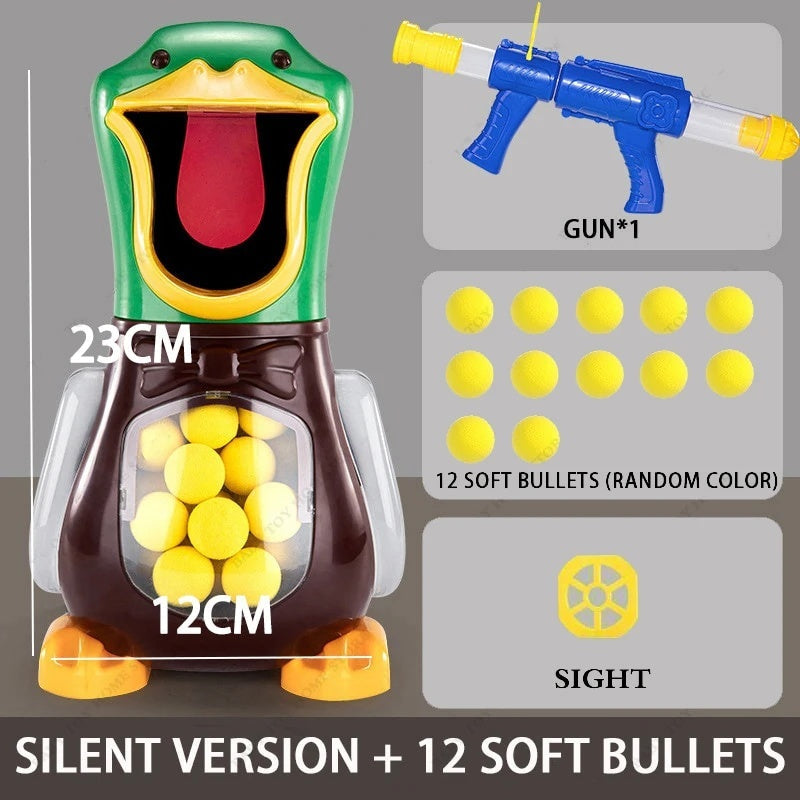Shooting Duck Toy with Safe EVA Foam Balls, Electronic LCD Scoreboard, Safe for Ages 3+