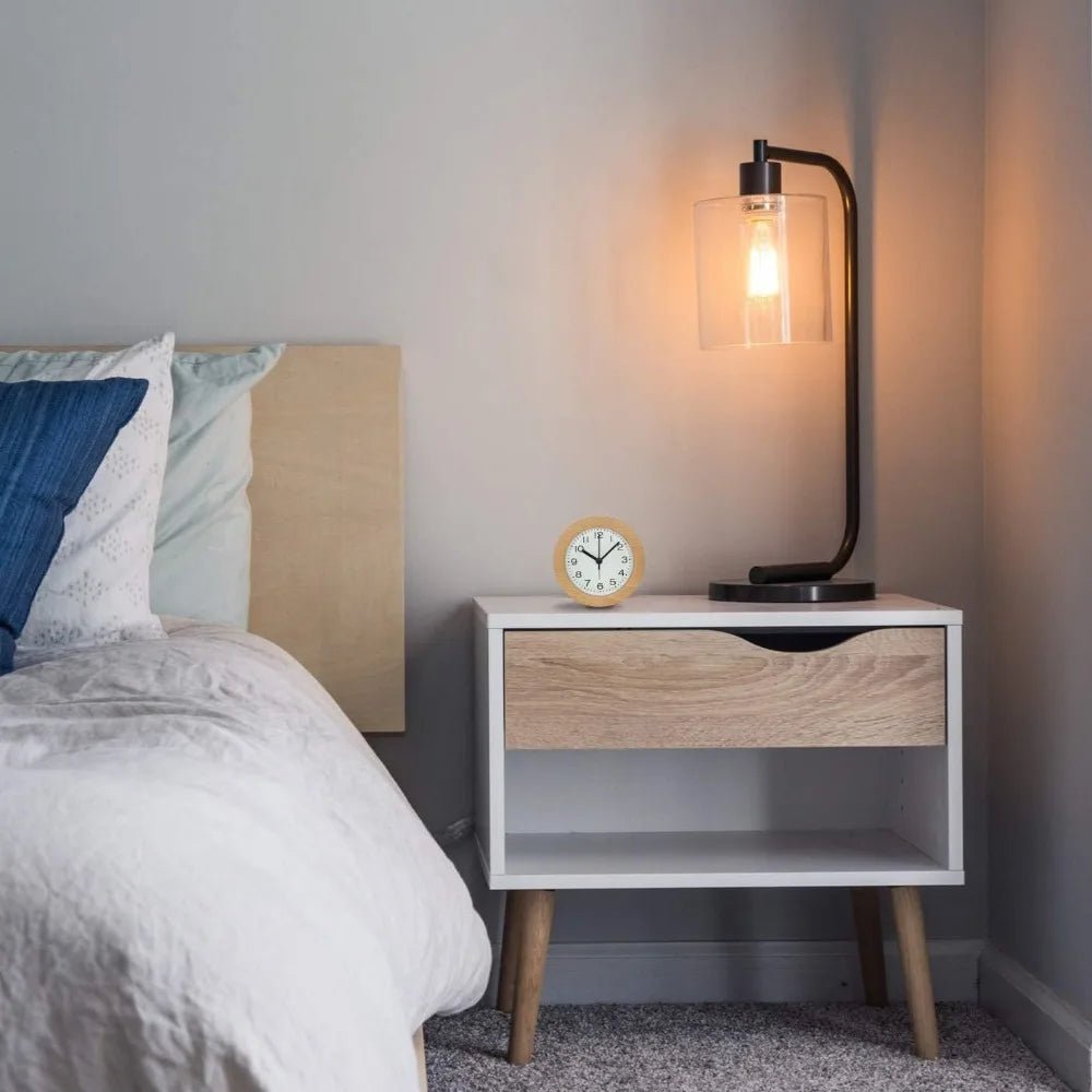 Silent Wooden Alarm Clock with Soothing LED Glow – Modern Beech Wood Design 1