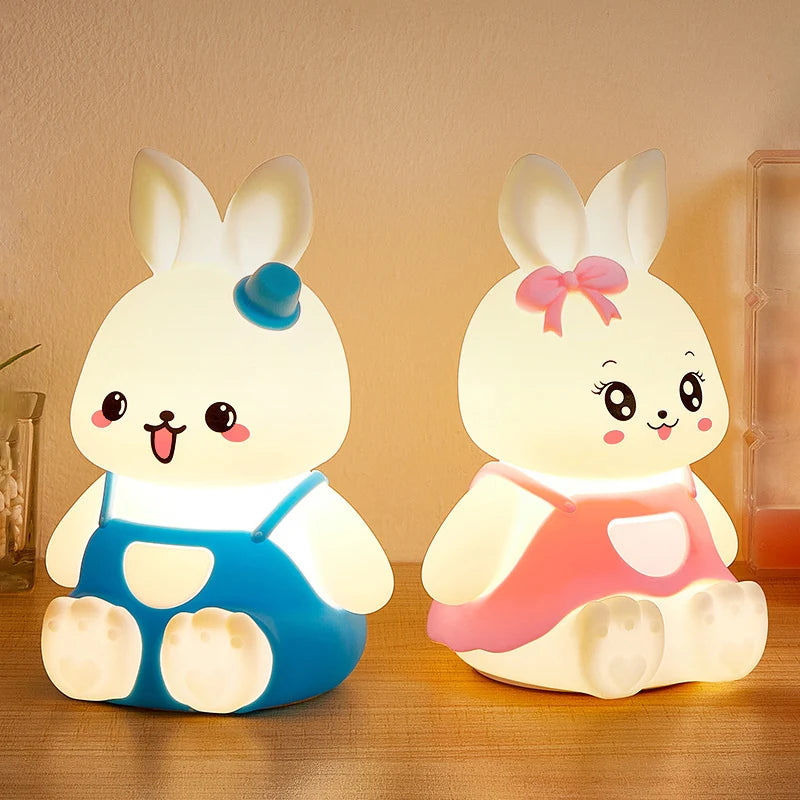 Silicone Rabbit Night Light with RGB Color Changing – Portable LED Lamp for Kids, Rechargeable Touch Control 1