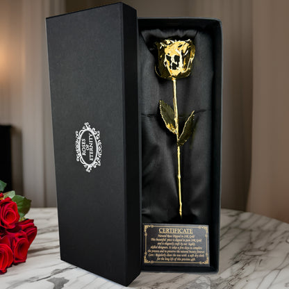 Luxurious Gold Plated Fresh Rose Home Decoration - Halri