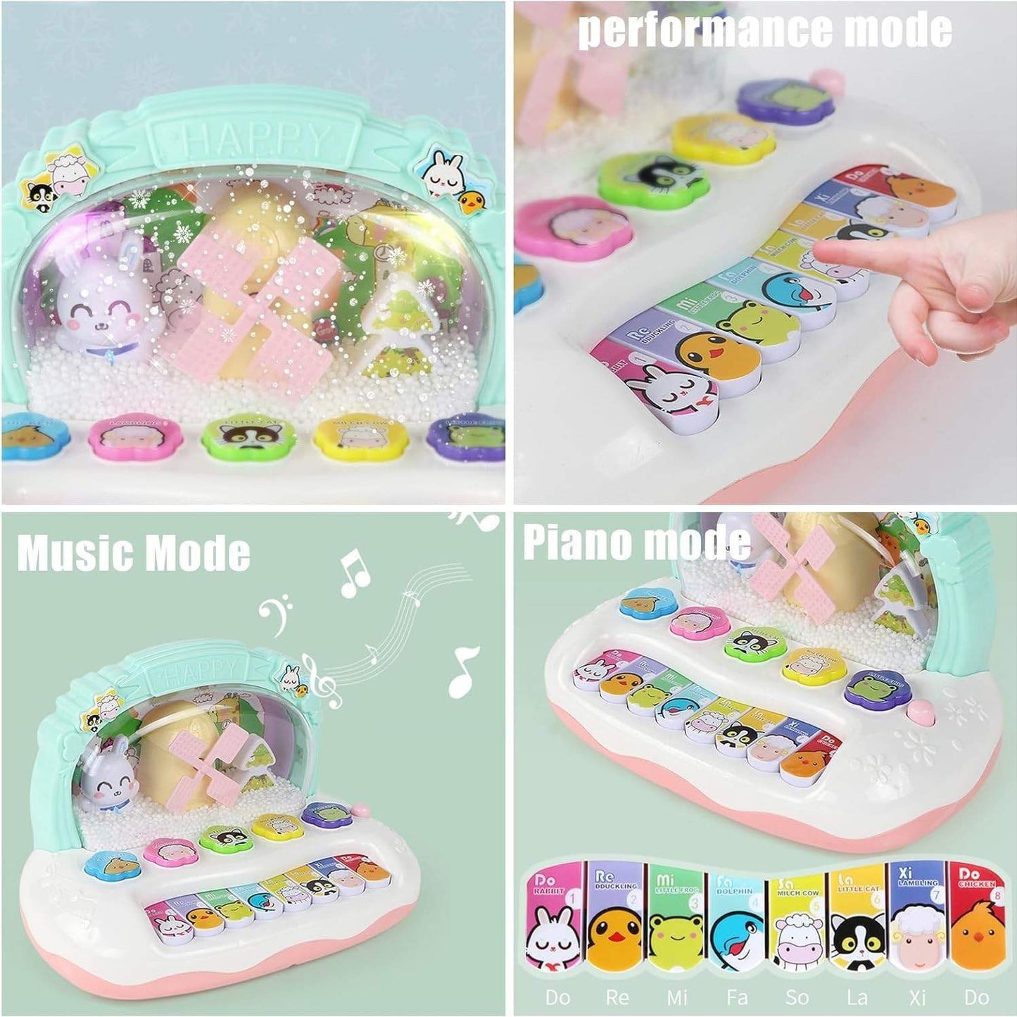 Snowflake Piano Keyboard Toy – Light-Up Musical Instrument for Kids, Safe for Ages 3+