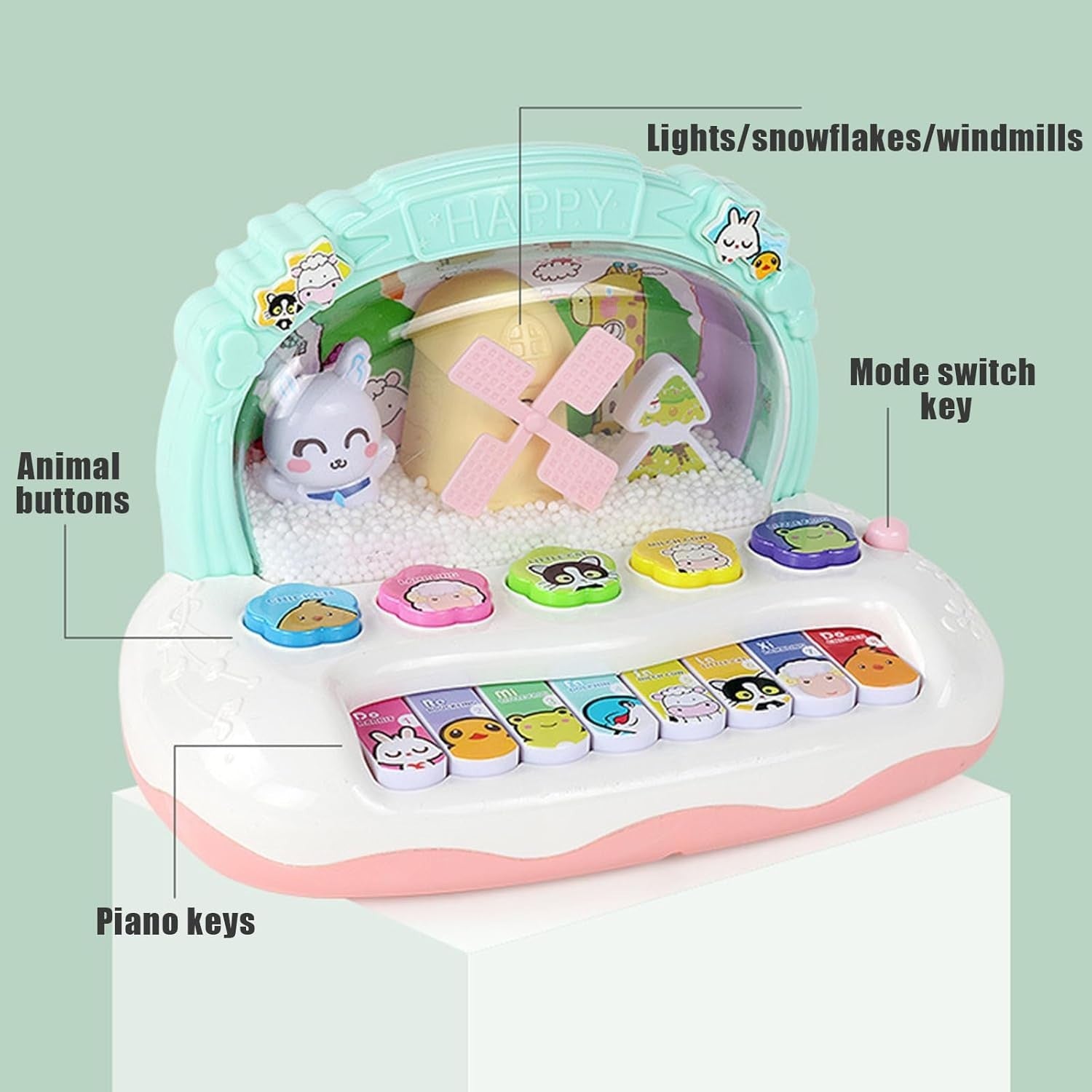 Snowflake Piano Keyboard Toy – Light-Up Musical Instrument for Kids, Safe for Ages 3+