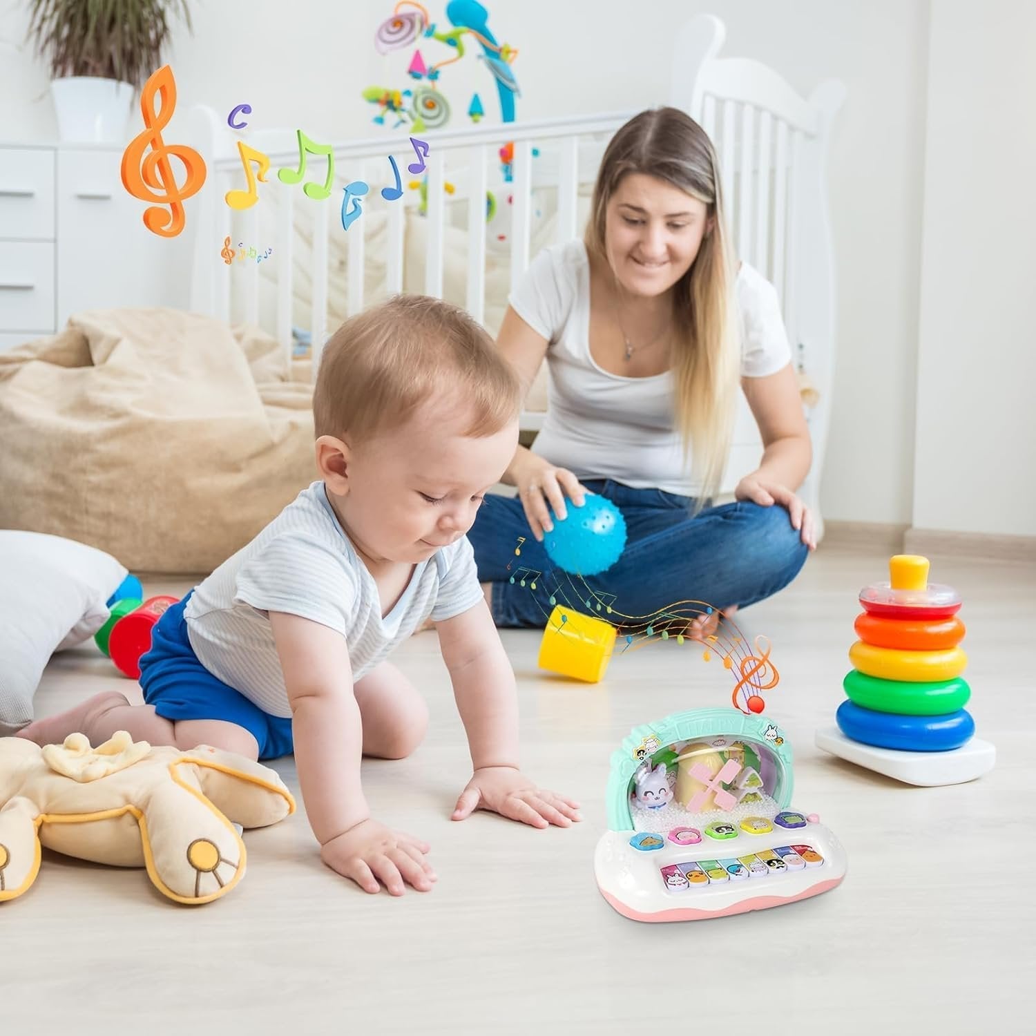 Snowflake Piano Keyboard Toy – Light-Up Musical Instrument for Kids, Safe for Ages 3+