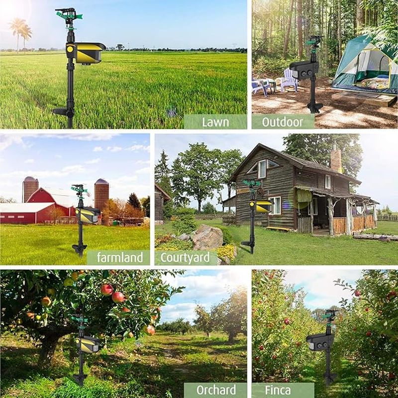 Solar Motion-Activated Sprinkler Repels Animals with Water Spray