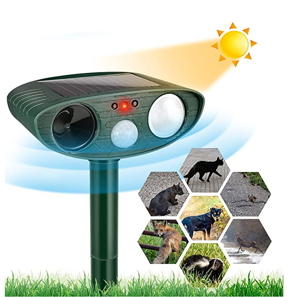 Outdoor Solar Rabbit Deterrent with Flashing Light
