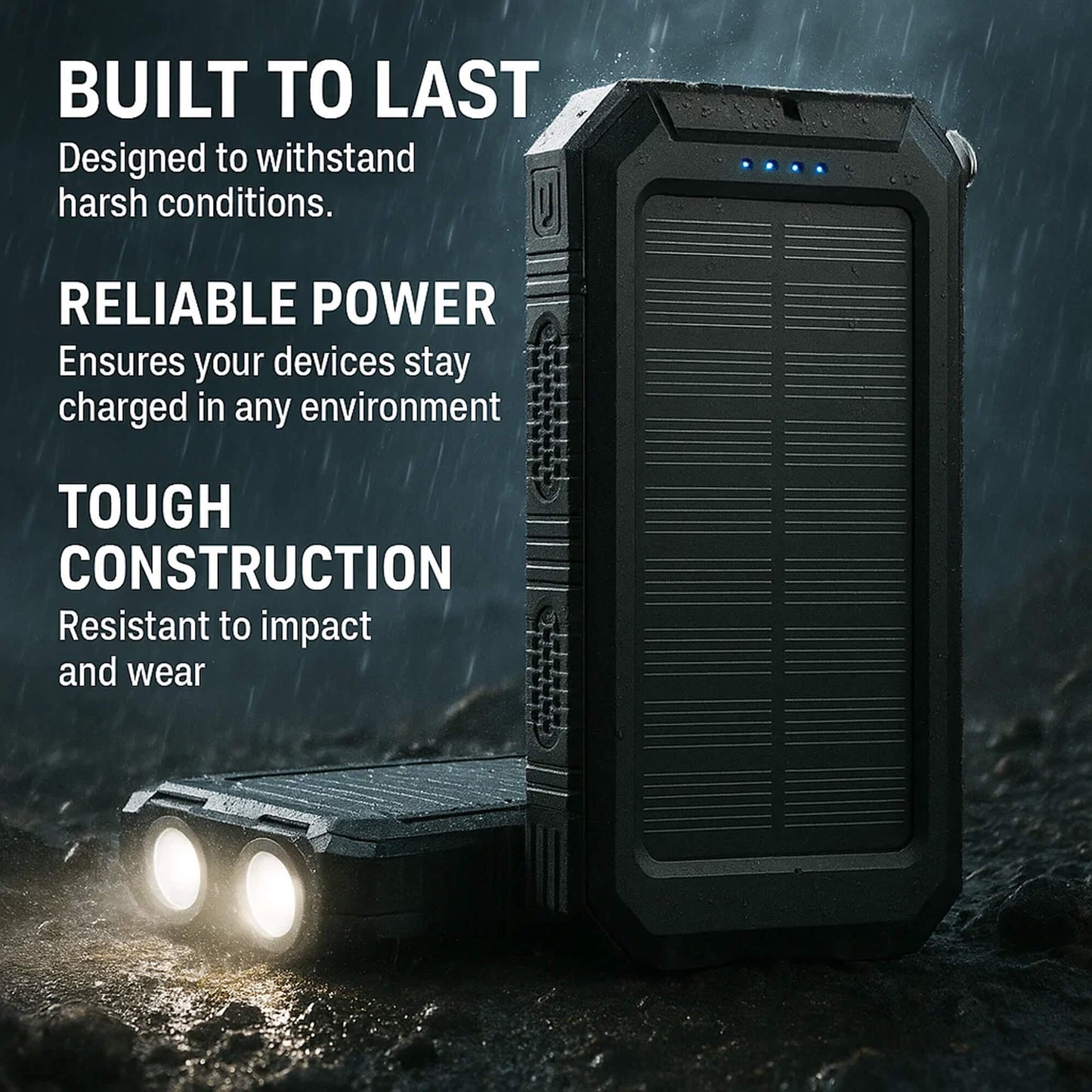 Portable Solar Charger Fast Dual USB Power Bank