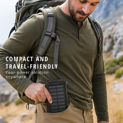 Portable Solar Charger Fast Dual USB Power Bank