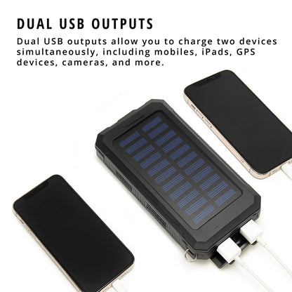 Portable Solar Charger Fast Dual USB Power Bank