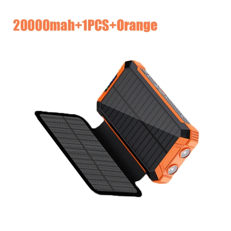 Solar Charger Power Bank With 20000mAh, USB & Wireless Charging, Weather-Resistant
