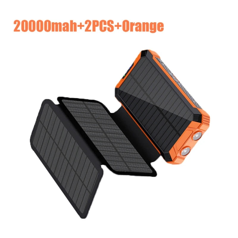 Solar Charger Power Bank With 20000mAh, USB & Wireless Charging, Weather-Resistant